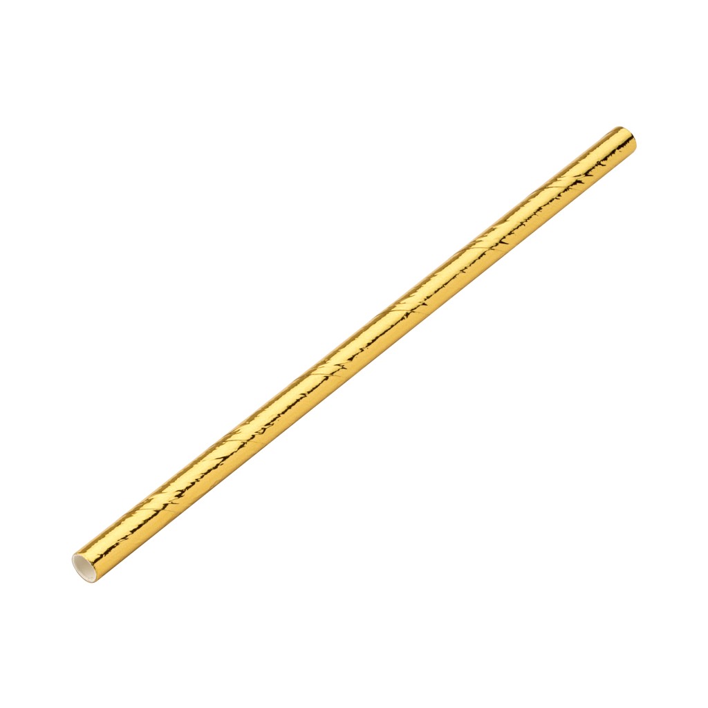 Utopia Paper Gold Cocktail Straw 5.5" (14cm) 5mm