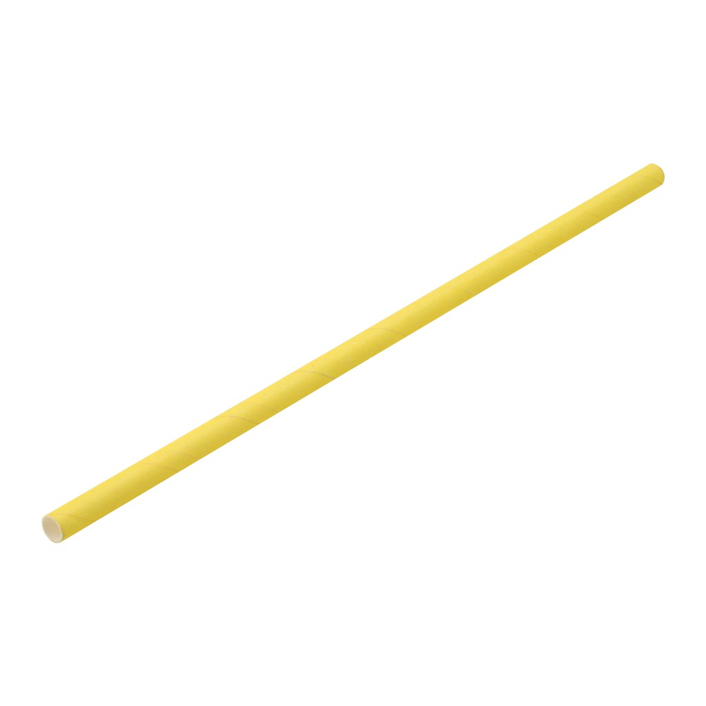 Utopia Paper Solid Yellow Straw 8" (20cm) Box of 250