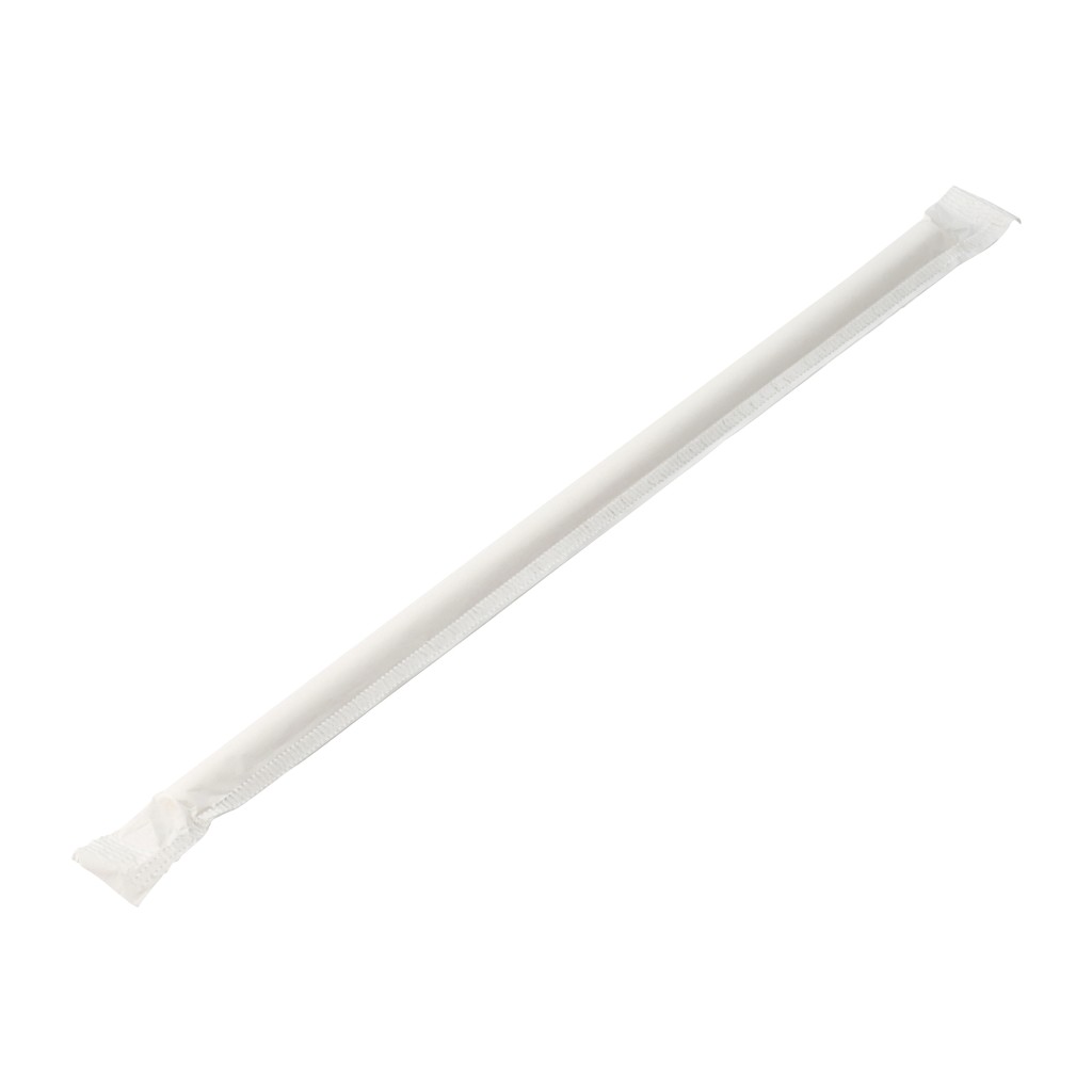 Utopia Paper Wrapped White Straw 8" (20cm) Box of 250