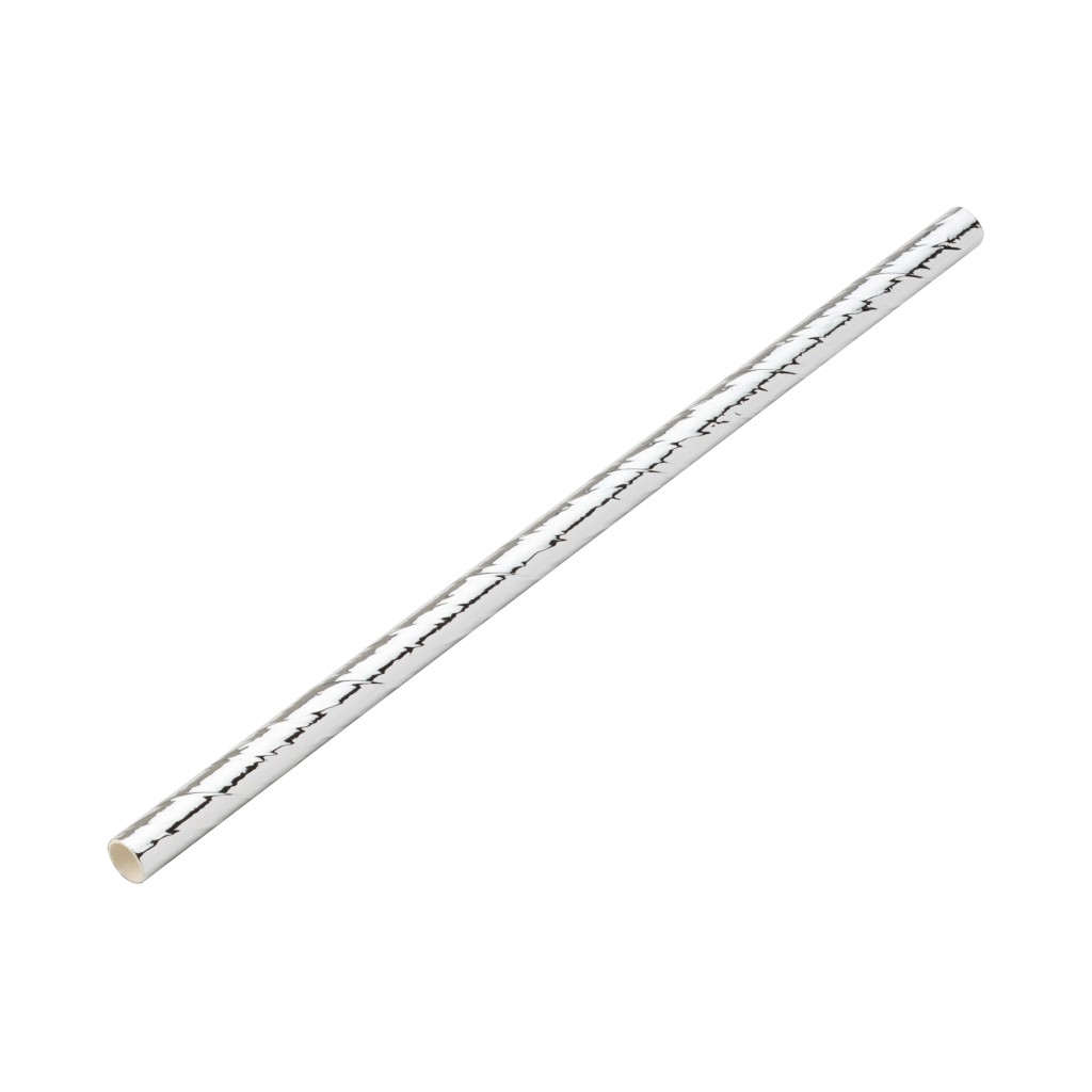 Utopia Paper Silver Cocktail Straw 5.5" (14cm) 5mm Bore