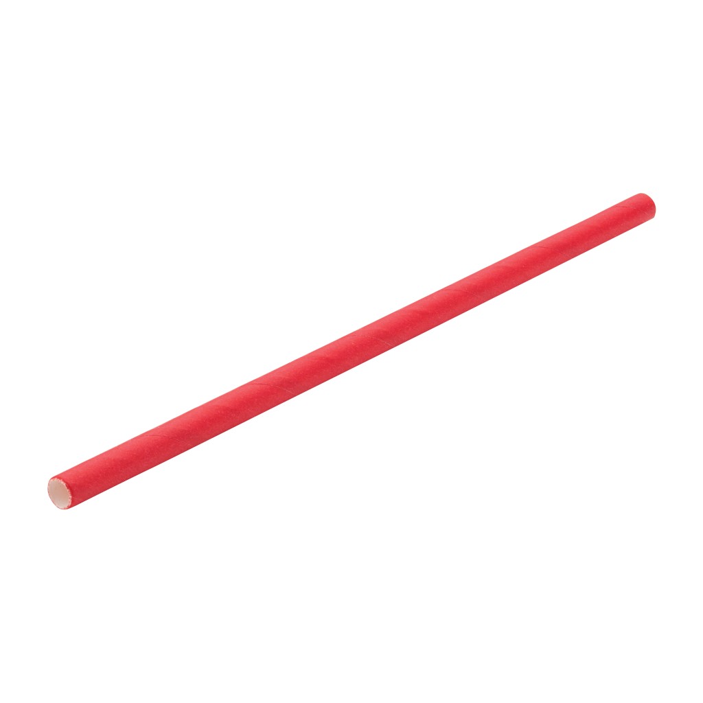 Utopia Paper Solid Red Cocktail Straw 5.5"(14cm) 5mm Bore