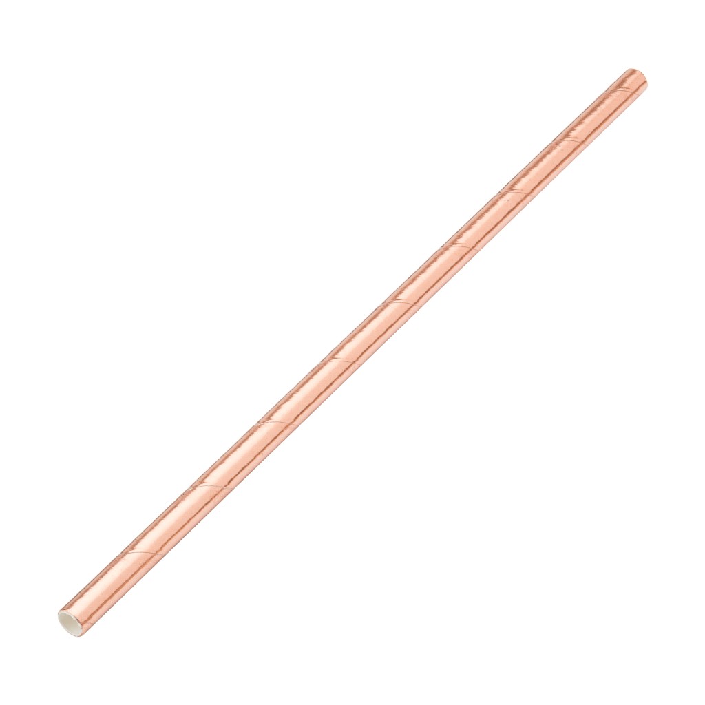 Utopia Paper Solid Copper Straw 8" (20cm)