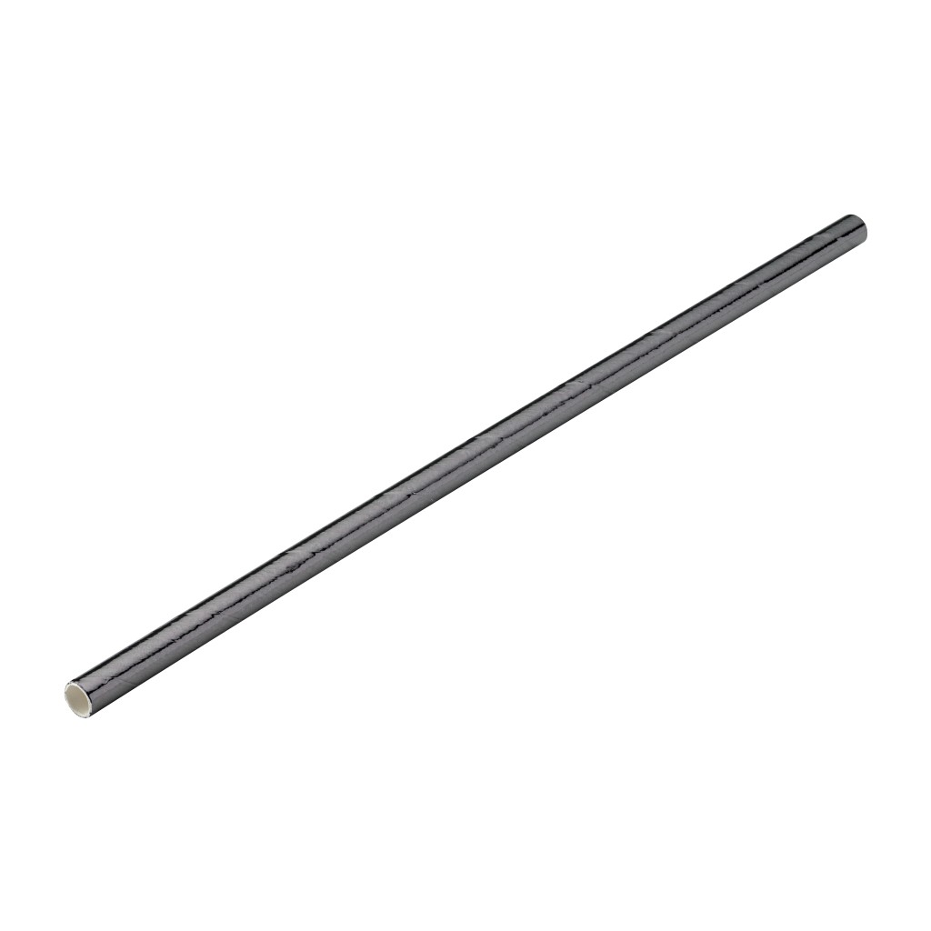 Utopia Paper Gunmetal Metallic Straw 8" (20cm) Box of 250