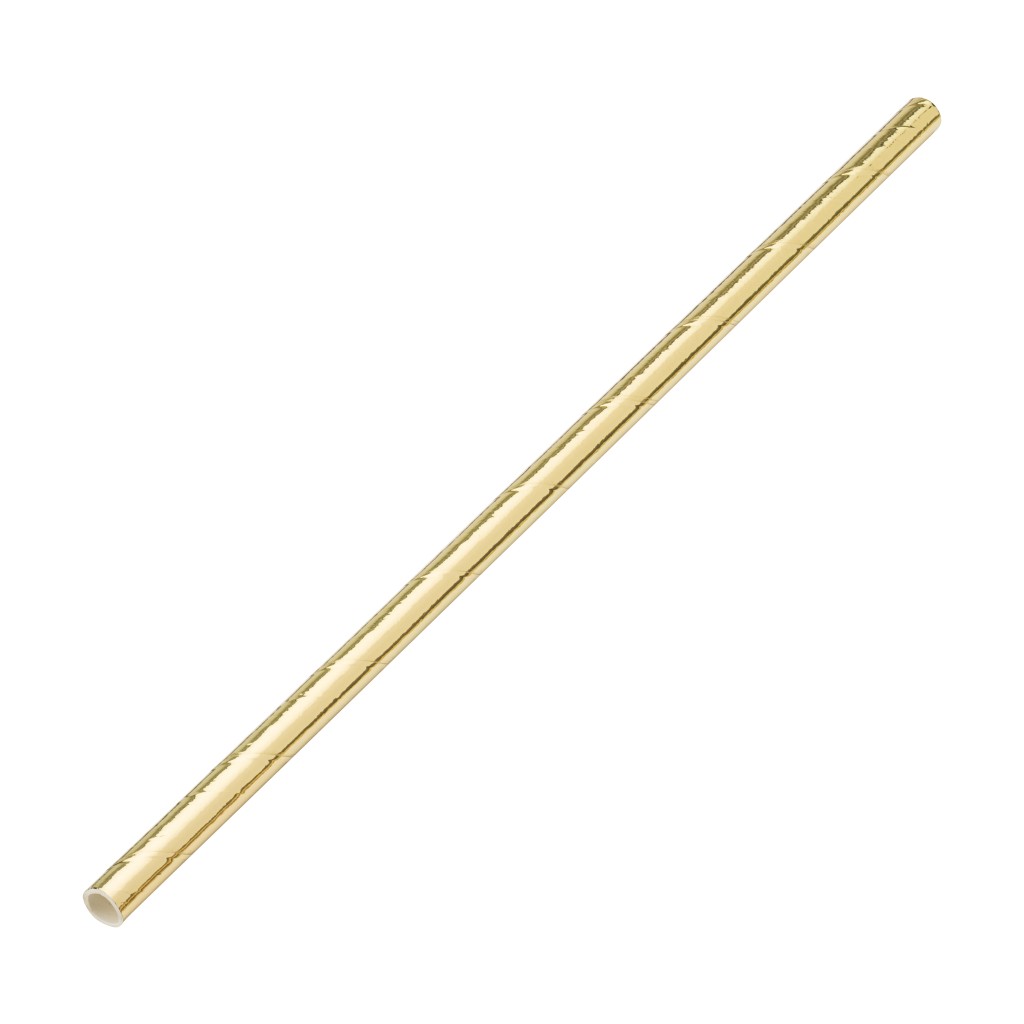 Utopia Paper Solid Gold Straw 8" (20cm)