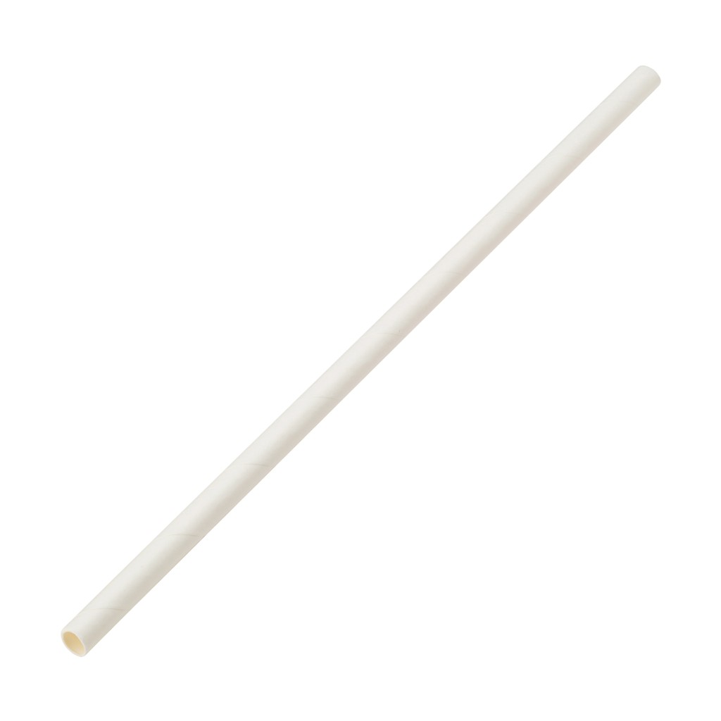 Utopia Paper Solid White Straw 8" (20cm)