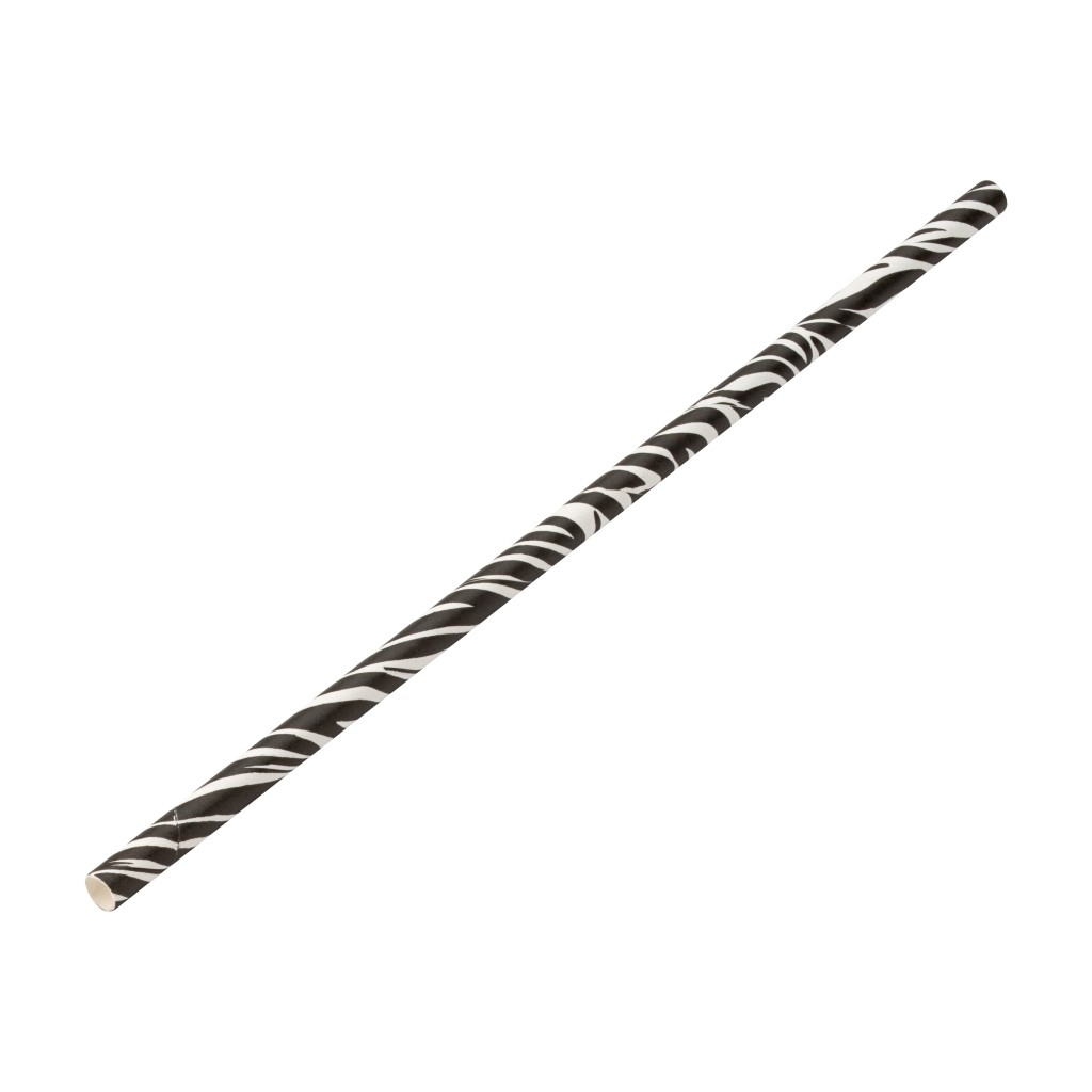 Utopia Paper Zebra Straw 8" (20cm) Box of 250