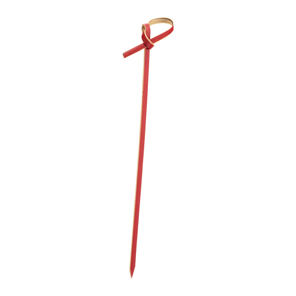 Utopia Bamboo Red Knotted Skewer 4.75" (12cm)