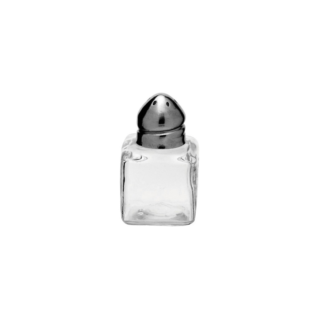 Utopia 3cm Square Salt Pot, Stainless Steel Top