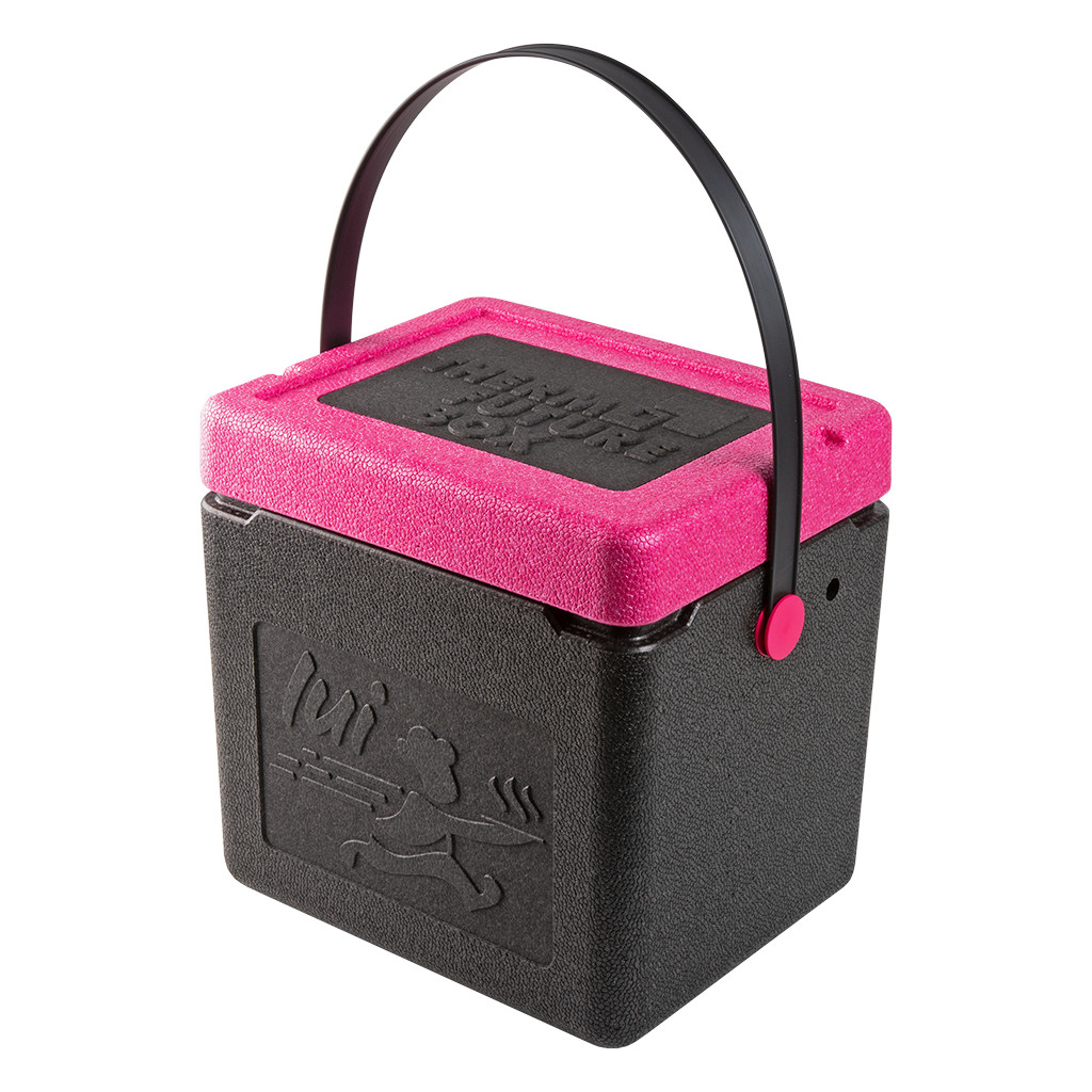 Thermo Future Box Nákupní box černý s růžovými klipy a víkem, 330 x 270 x 330