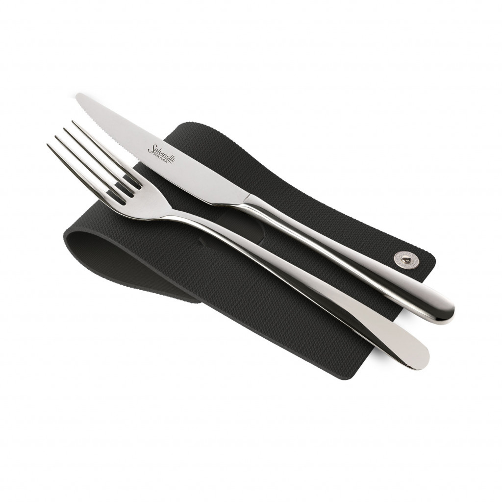 CUTLERY REST JUTE BLACK-4 pcs. Pack