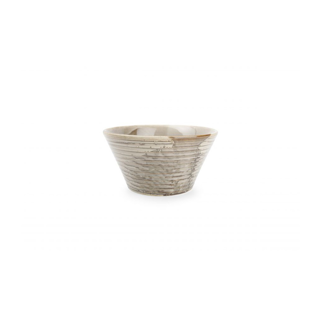 F2D Bowl 18xH9cm conical grey Line