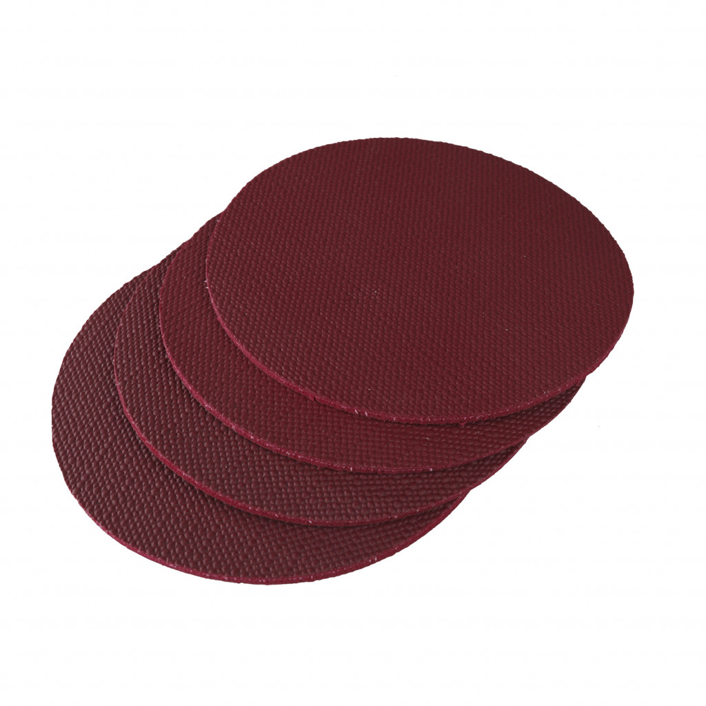 COASTERS 10 cm 4 pcs. pack JUTE BURGUNDY