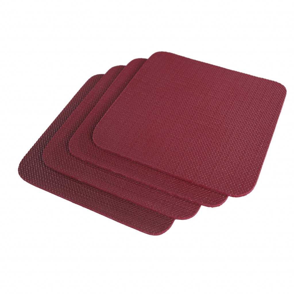 COASTERS 9,5x9,5 cm 4 pcs. pack JUTE BURGUNDY