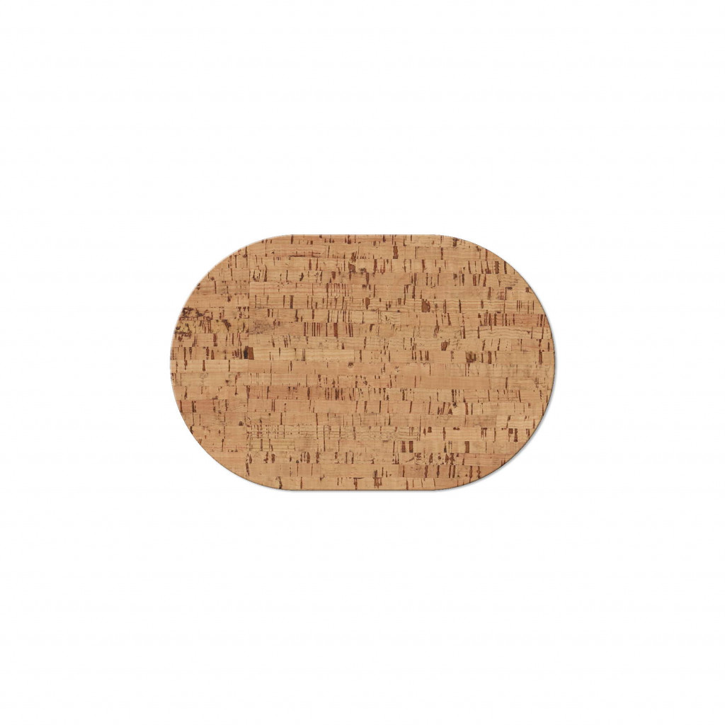 OVAL PLACEMATS 20x30 cm single piece CORK NATURAL th. 1.5