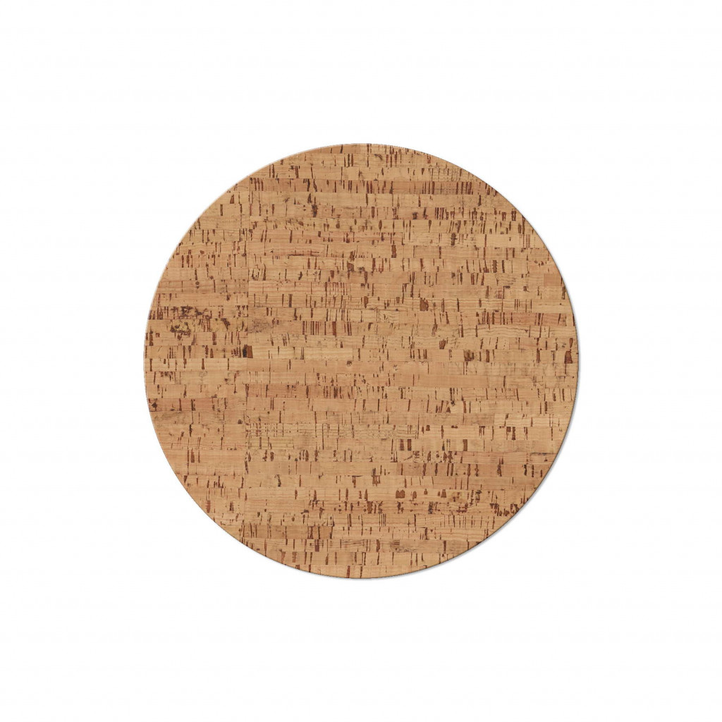 ROUND PLACEMATS 34 cm single piece CORK NATURAL th. 1.5