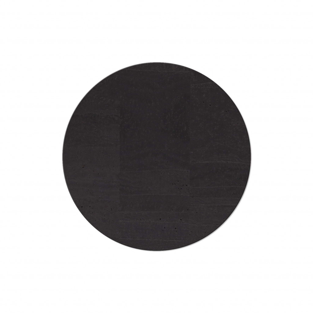 ROUND PLACEMATS 34 cm single piece CORK BLACK