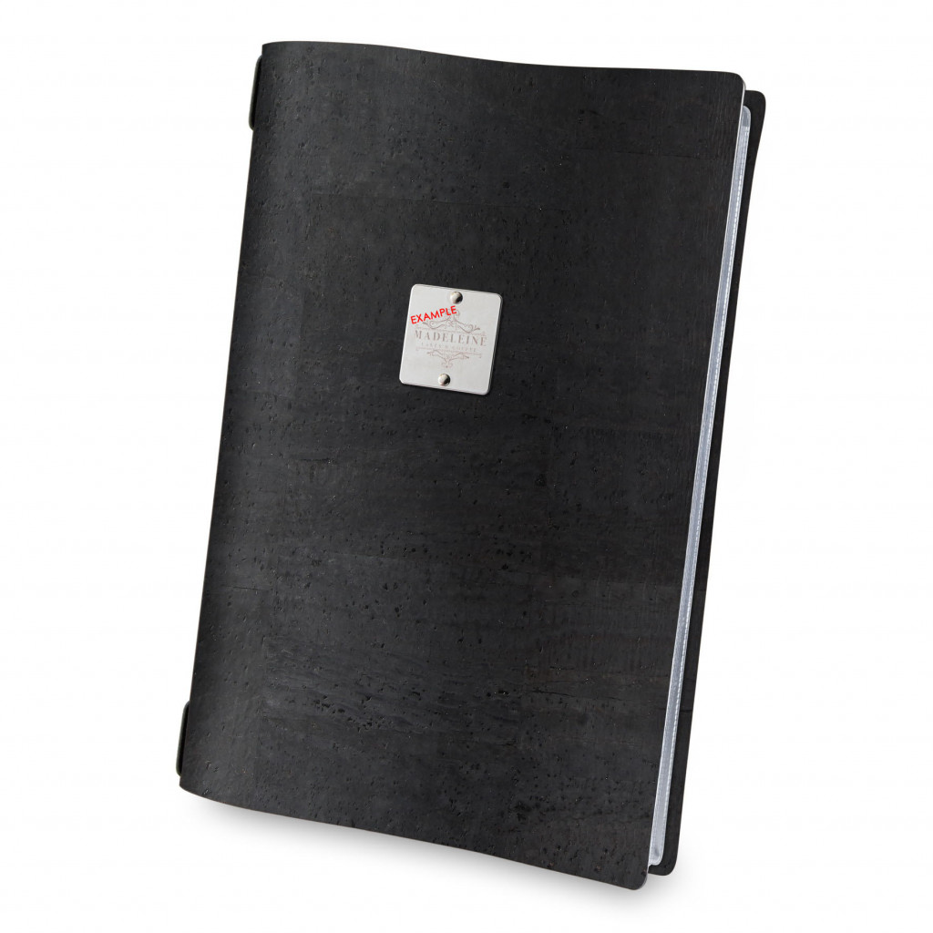DAG style Menu 23,2x31,8 cm (A4)  METAL štítek CORK BLACK