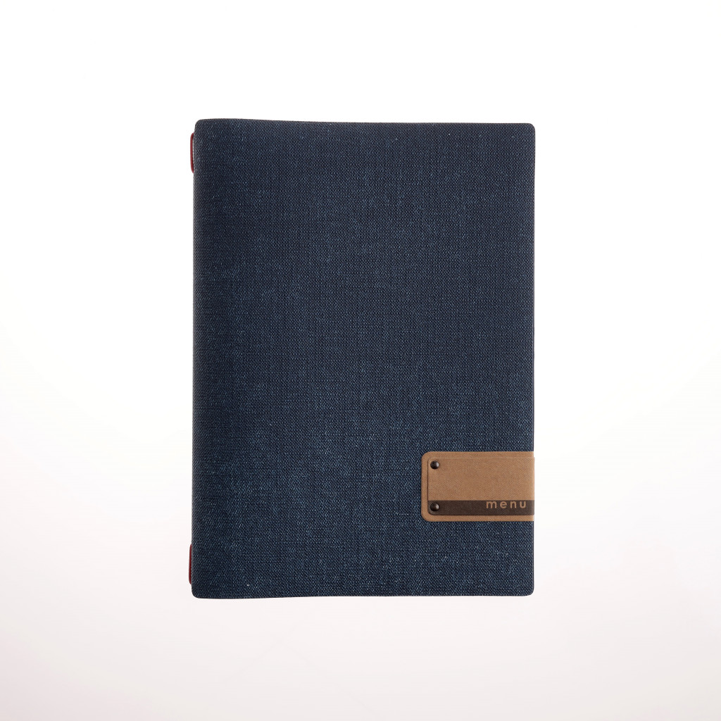 menu holder 23,2x31,8 cm (A4) PATCH label "menu" JUTE JEANS