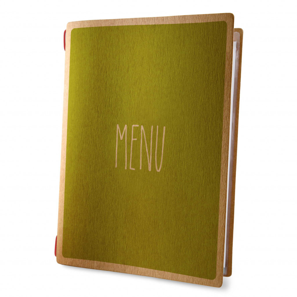 menu holder CUSTOM 23,2x31,8 cm (A4) "ECO menu" ECO NATURAL th. 0.7