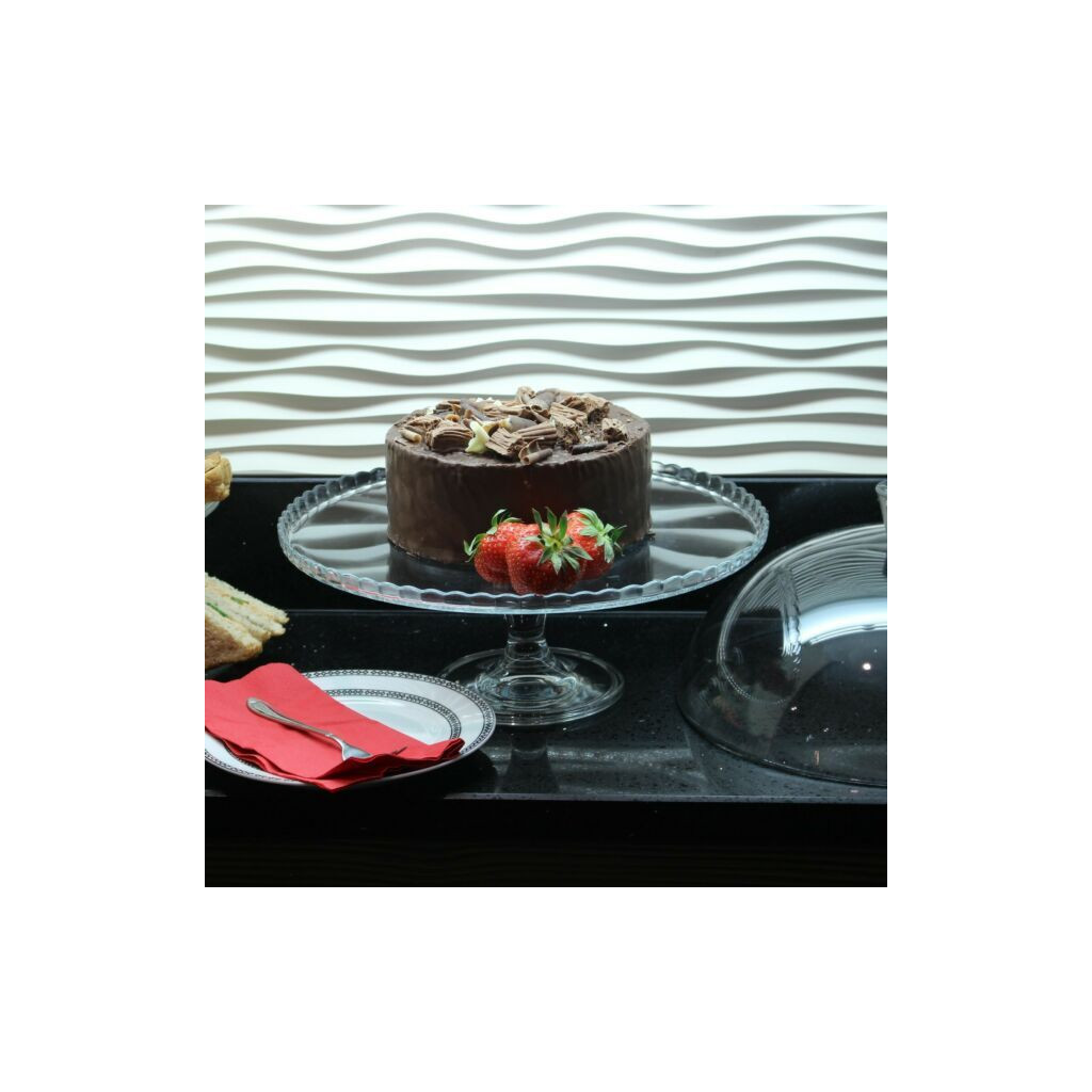 Utopia Patisserie Upturn Footed Plate and Dome 32cm - Set