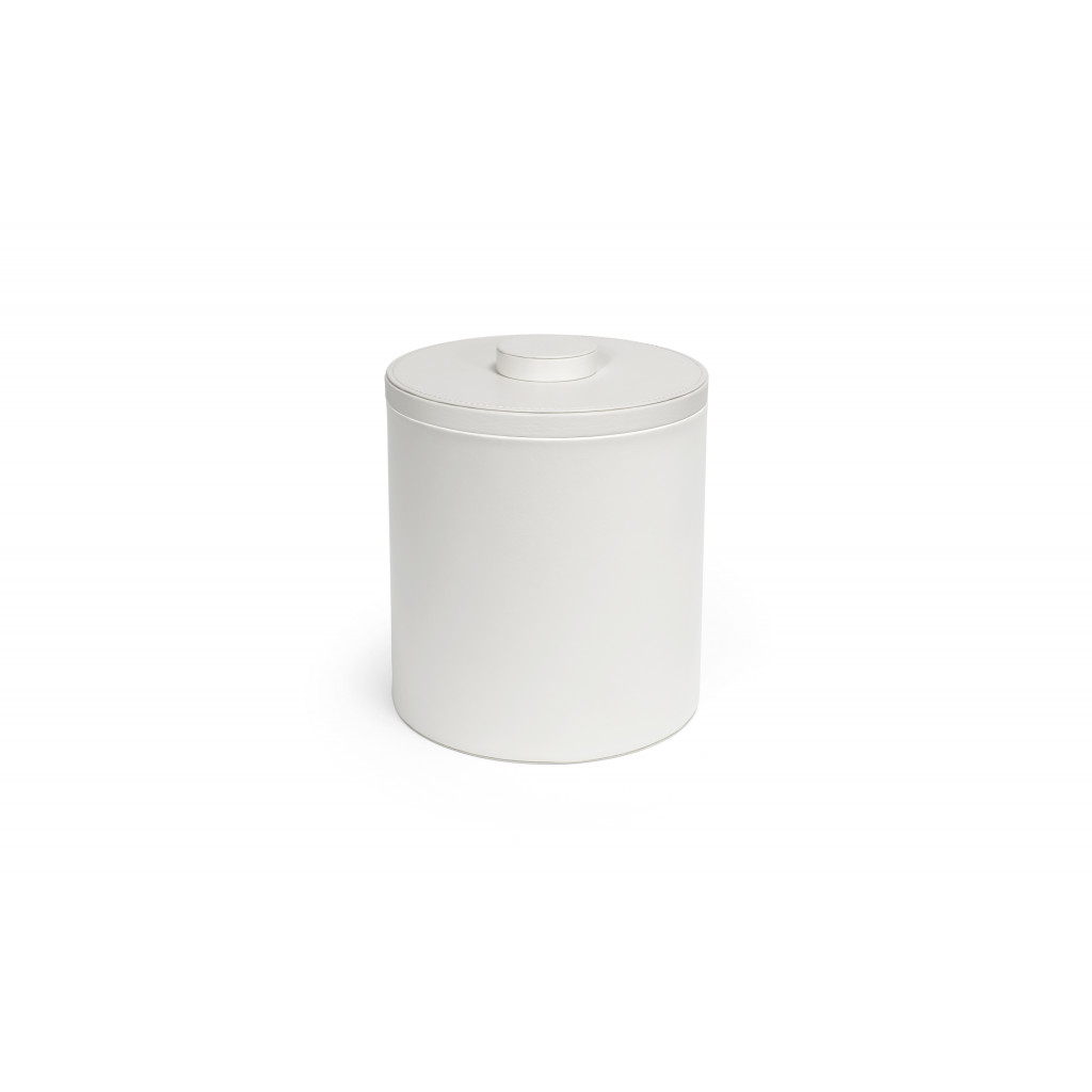 FOH 3.3 L Round London Ice Bucket - White with White Lid