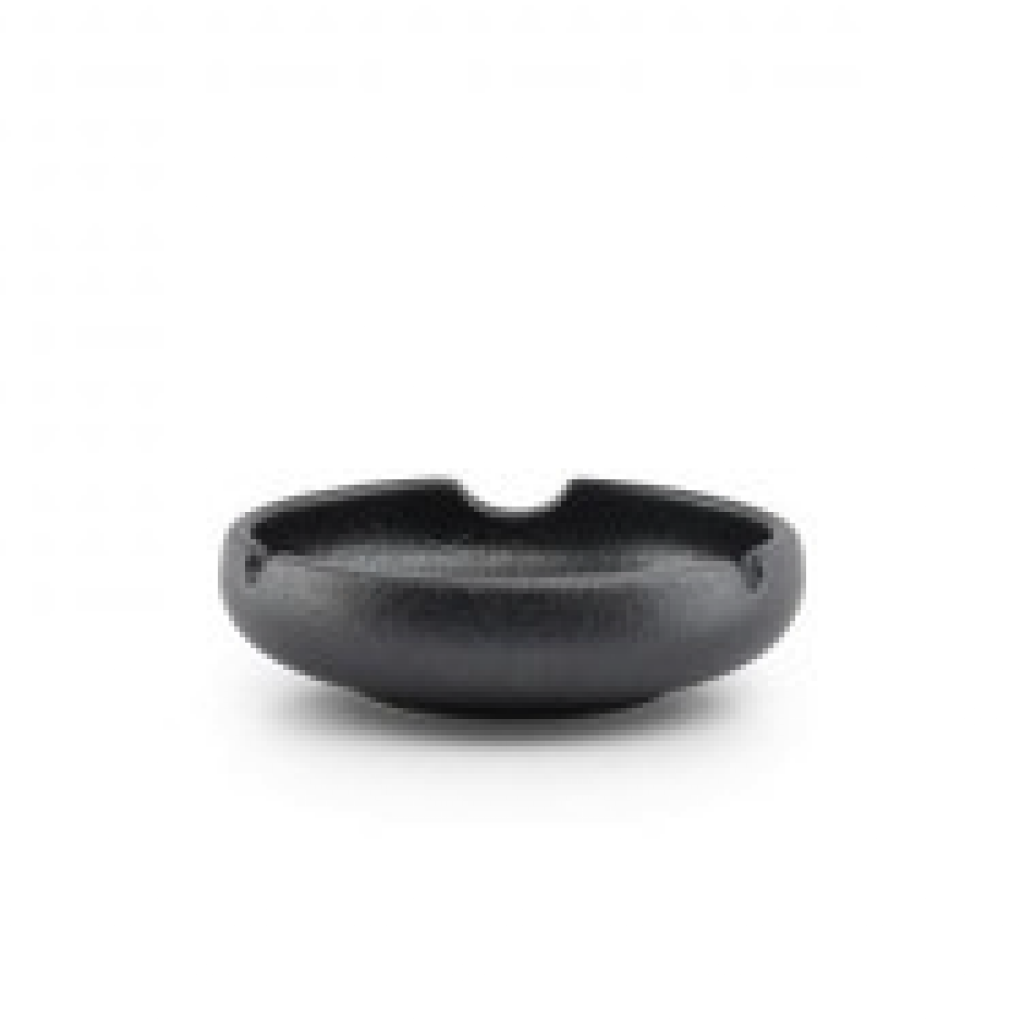 Bonbistro Ashtray 12xH3,5cm porcelain black Smoke