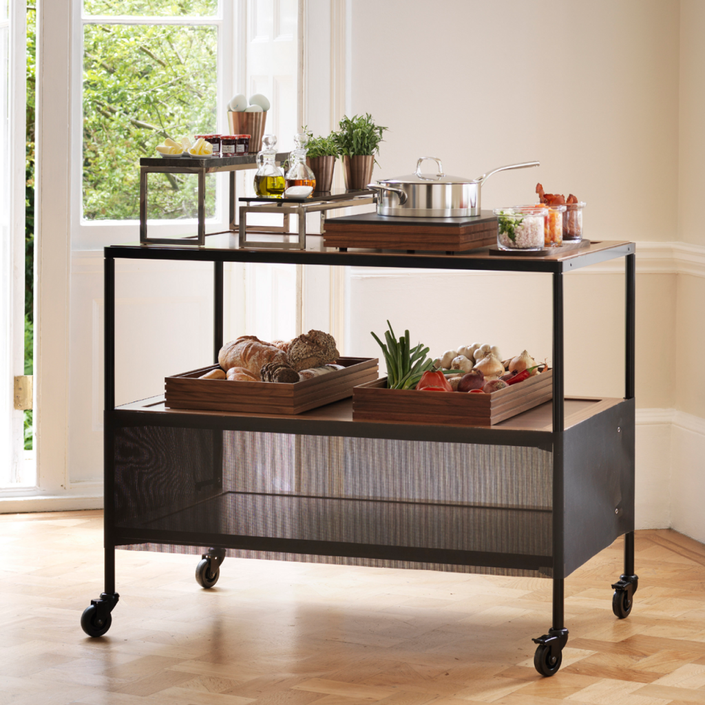 Craster Fare Trolley - Walnut  1100 × 650 × 880 mm 
43.3 × 25.6 × 34.6 in