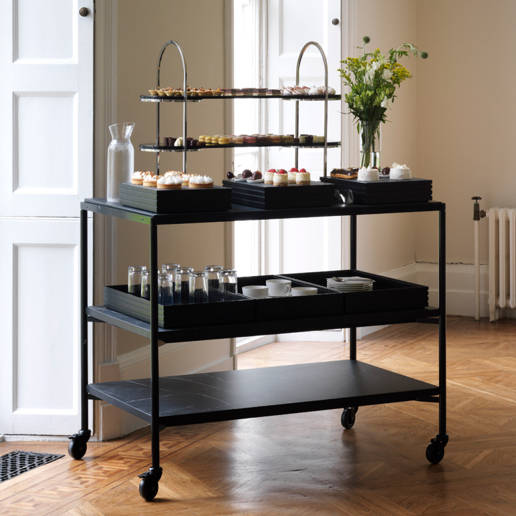 Craster Fare Trolley - Black Marble / White Marble 1100 × 650 × 880 mm 
43.3 × 25.6 × 34.6 in