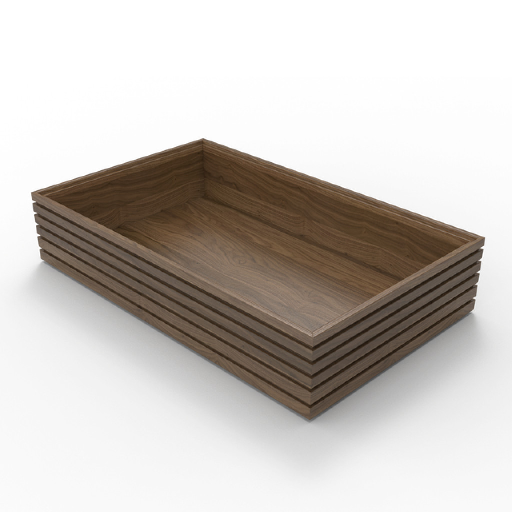 Craster Flow Walnut 1.1 Bento Tray Walnut, Lacquer 530 × 325 × 110 mm