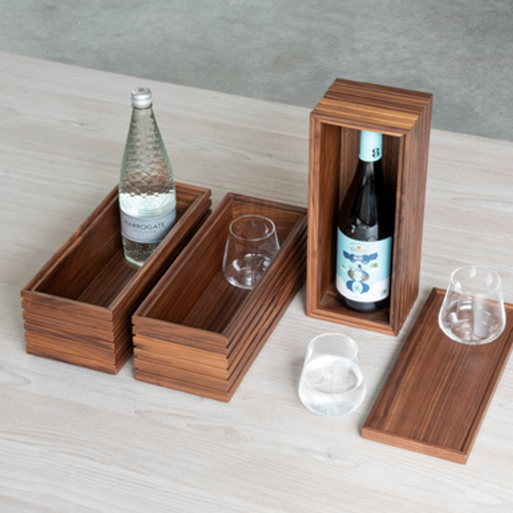 Craster Flow Walnut 1.8 Bento Tray Lid Walnut, Lacquer 325 × 132 × 20 mm