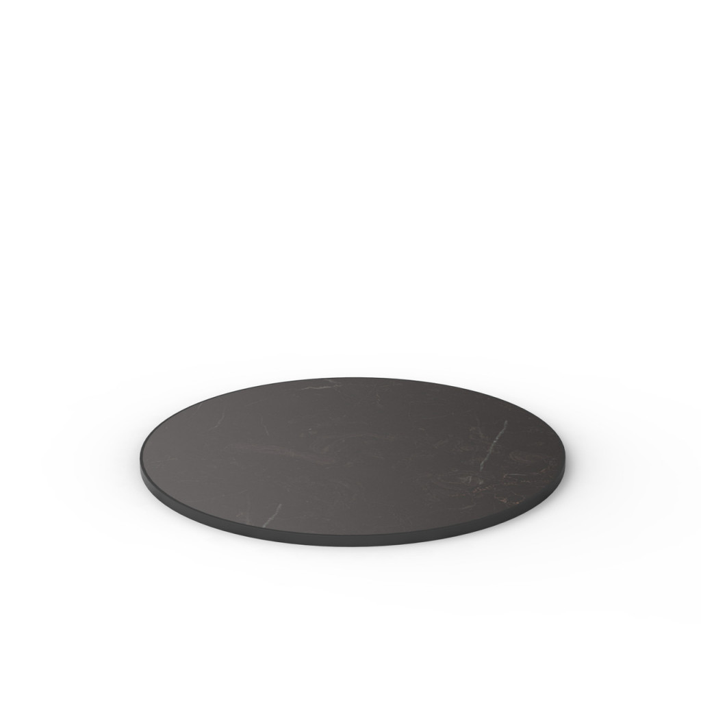 Craster Rise 700 Black Marble Reef Edge Round Table Top 990ø × 25 mm