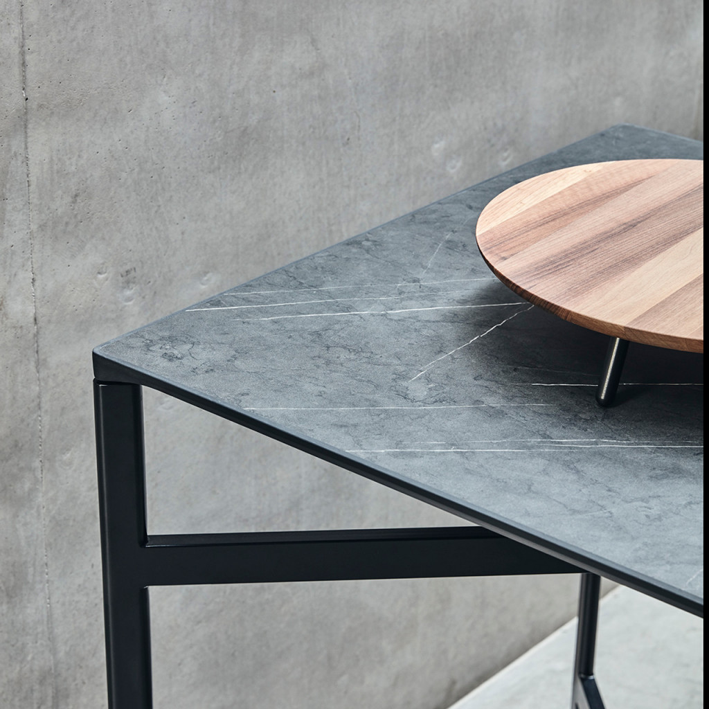 Craster Link 800 Black Marble Square Table Top 800 × 800 × 22 mm