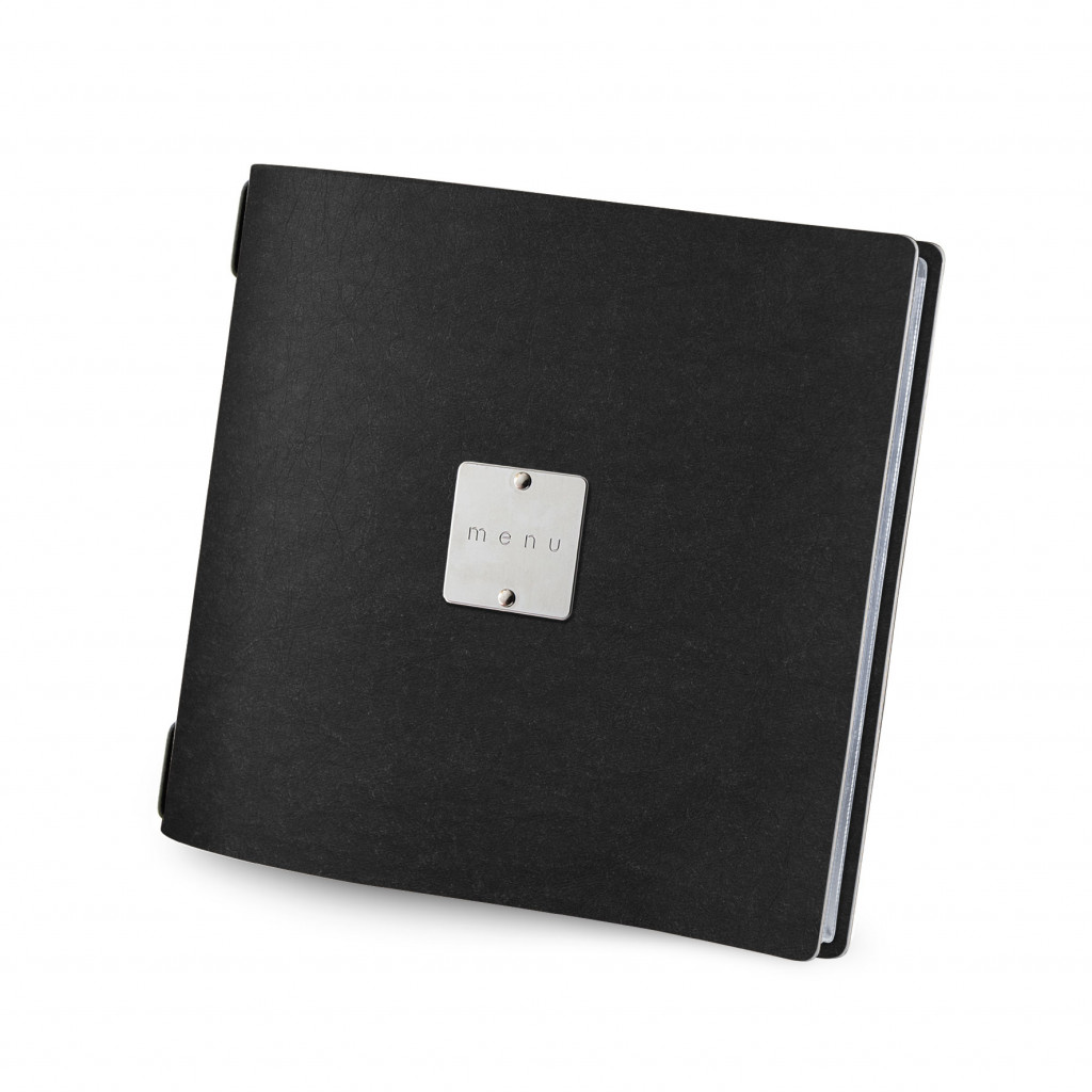 DAG style Menu 23x23,1 cm (QUADRATO) "menu" METAL štítek ECOMODA BLACK