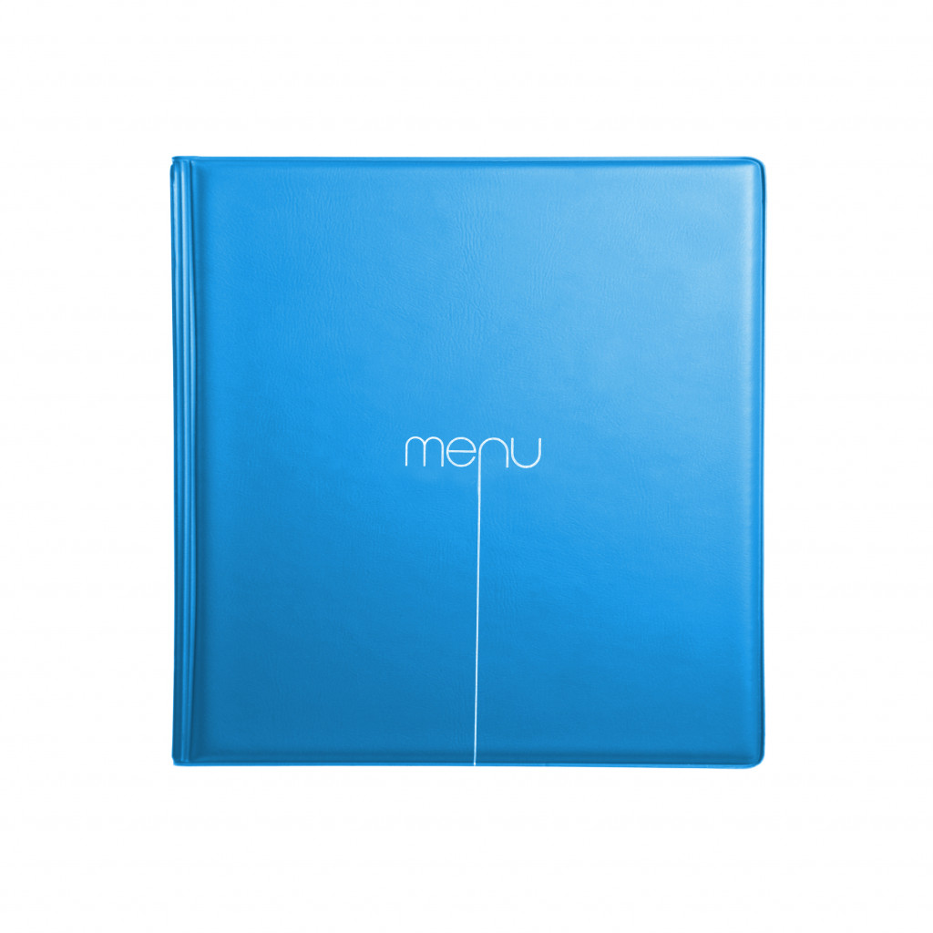 menu holder RISTO QUADRATO menu writing silkscreened 4 envelopes + 2 pockets BLUE
