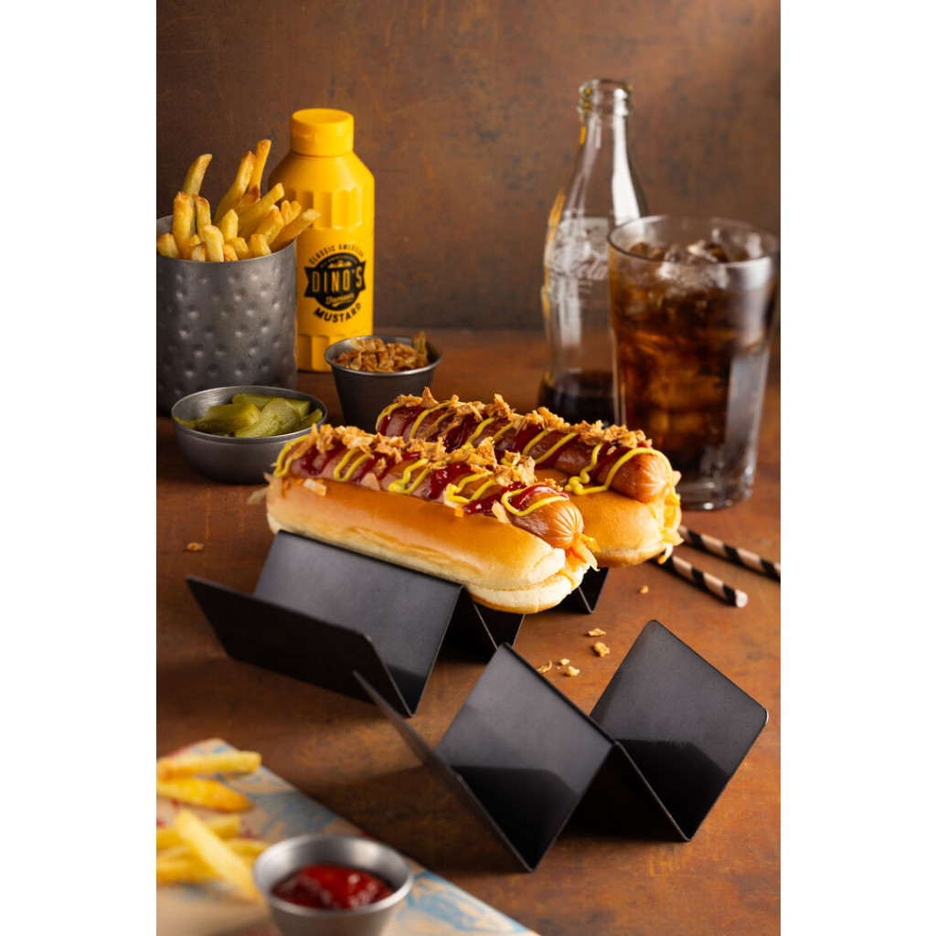 Utopia Black Triple Street Food Stand 21cm x 10cm