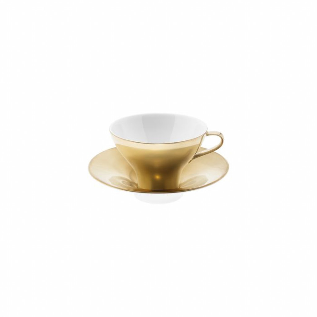 Hering Berlin Polite Gold coffee/tea cup with saucer Ø110 h80 170ml,Ø165 h40