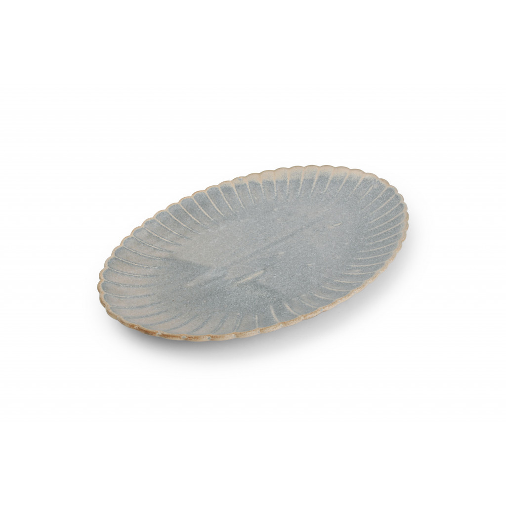 F2D Serving dish 41x26cm blue faded Dune