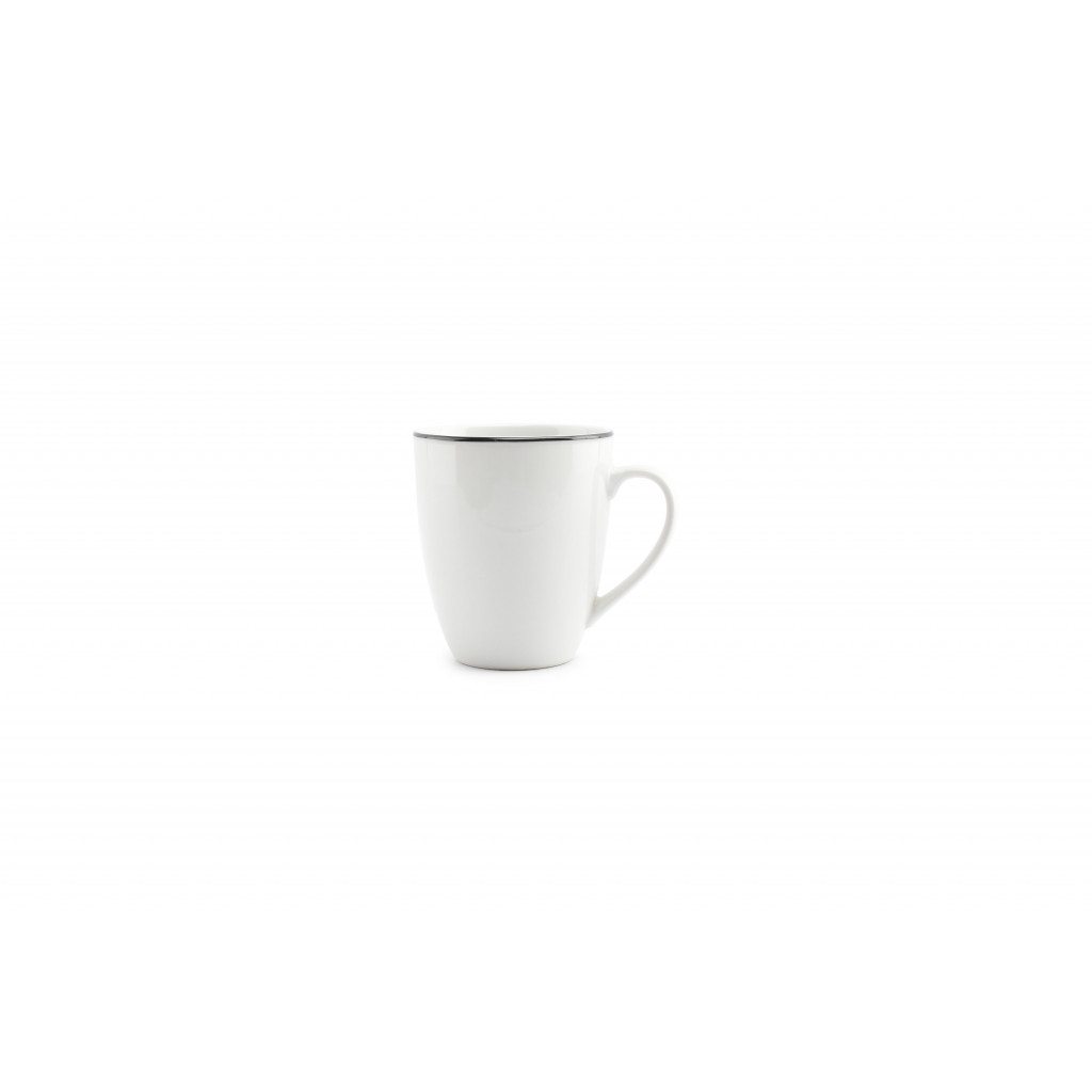 Bonbistro Mug 38cl black rim Basic White