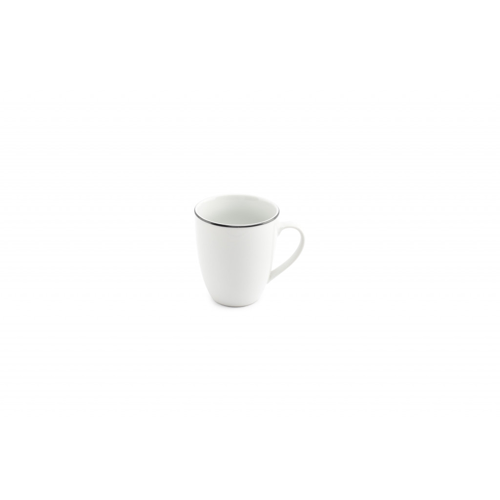 Bonbistro Mug 38cl black rim Basic White