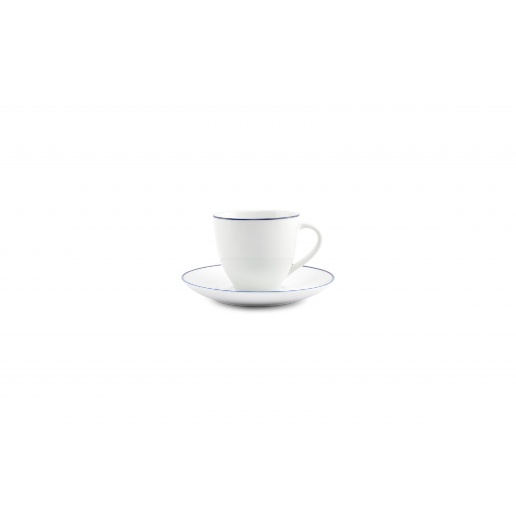 Bonbistro Saucer 14,5cm blue rim Basic White