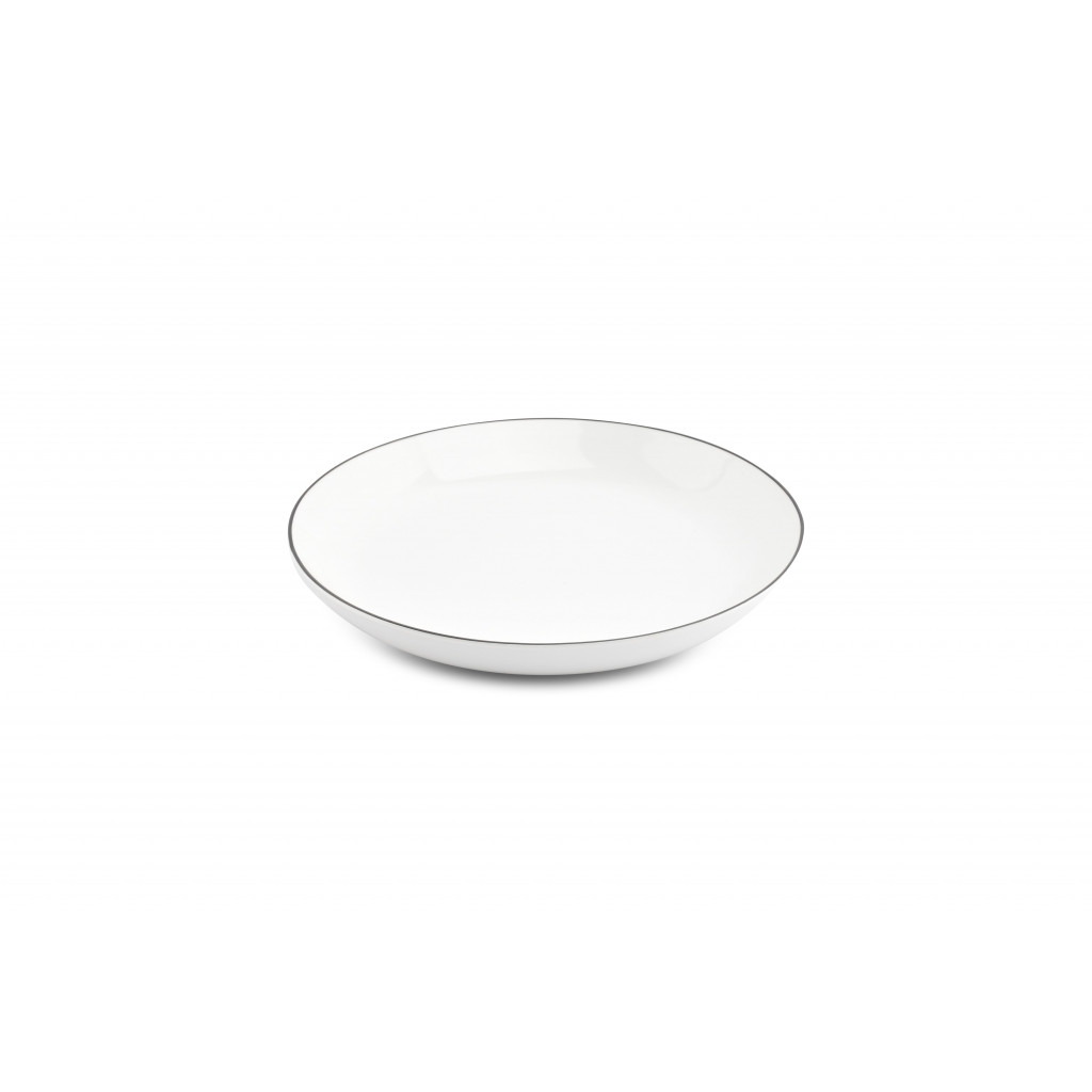 Bonbistro Deep plate 27xH4cm coupe black rim Basic White