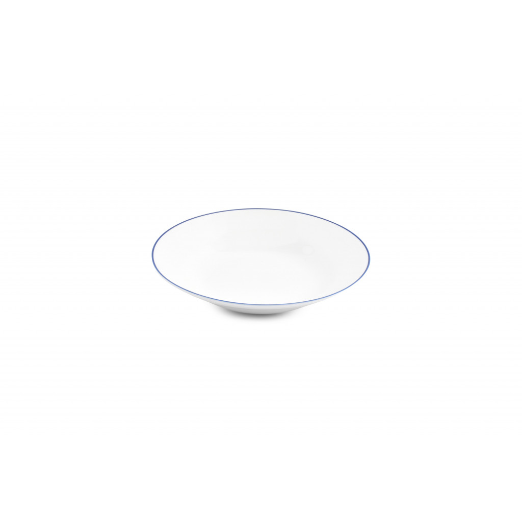Bonbistro Deep plate 23xH4,5cm blue rim Basic White