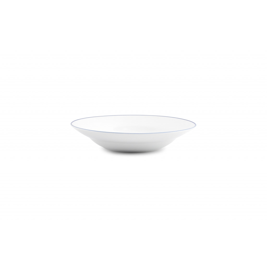 Bonbistro Deep plate 23xH4,5cm blue rim Basic White