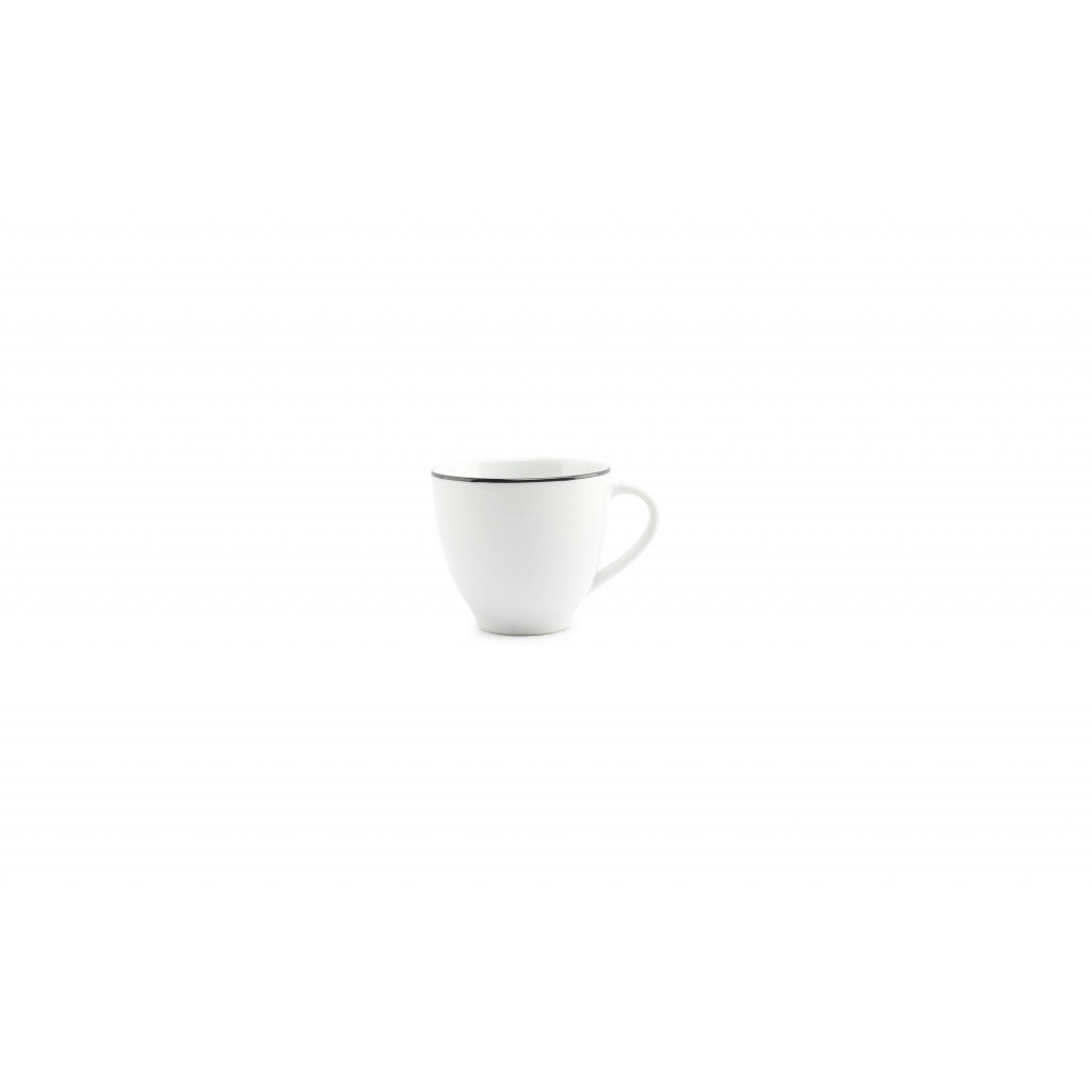 Bonbistro Cup 20cl black rim Basic White