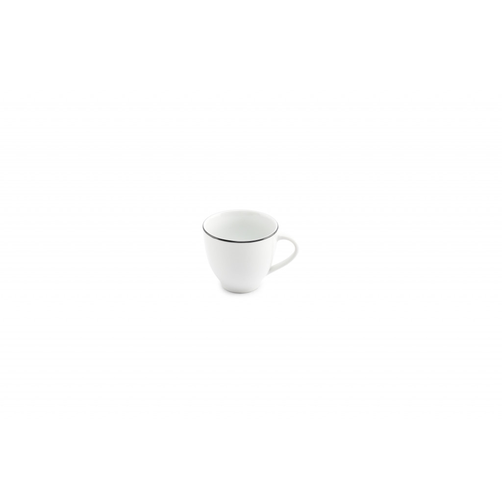 Bonbistro Cup 20cl black rim Basic White