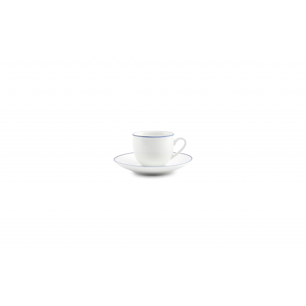 Bonbistro Mocha saucer 12,5cm blue rim Basic White