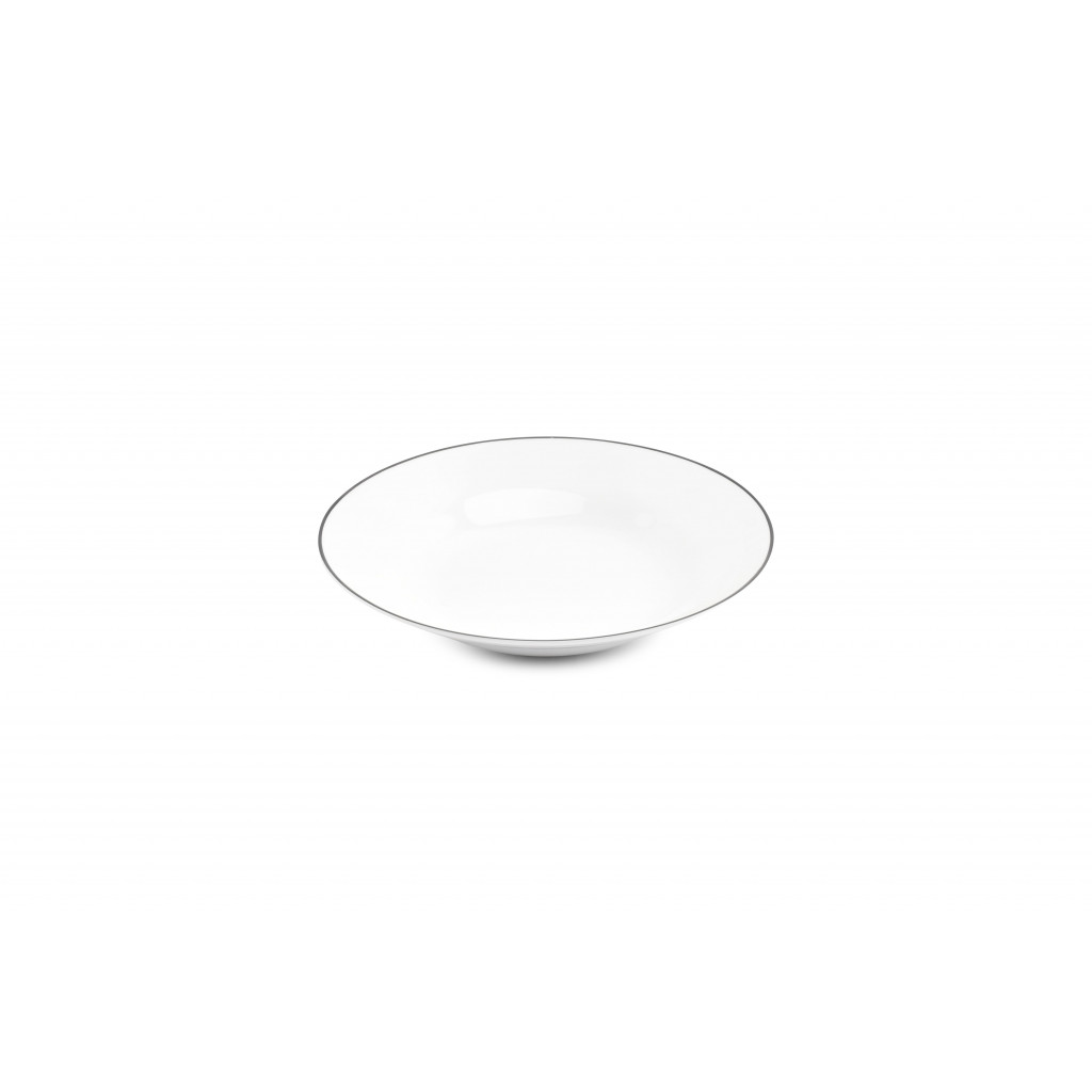 Bonbistro Deep plate 23xH4,5cm black rim Basic White