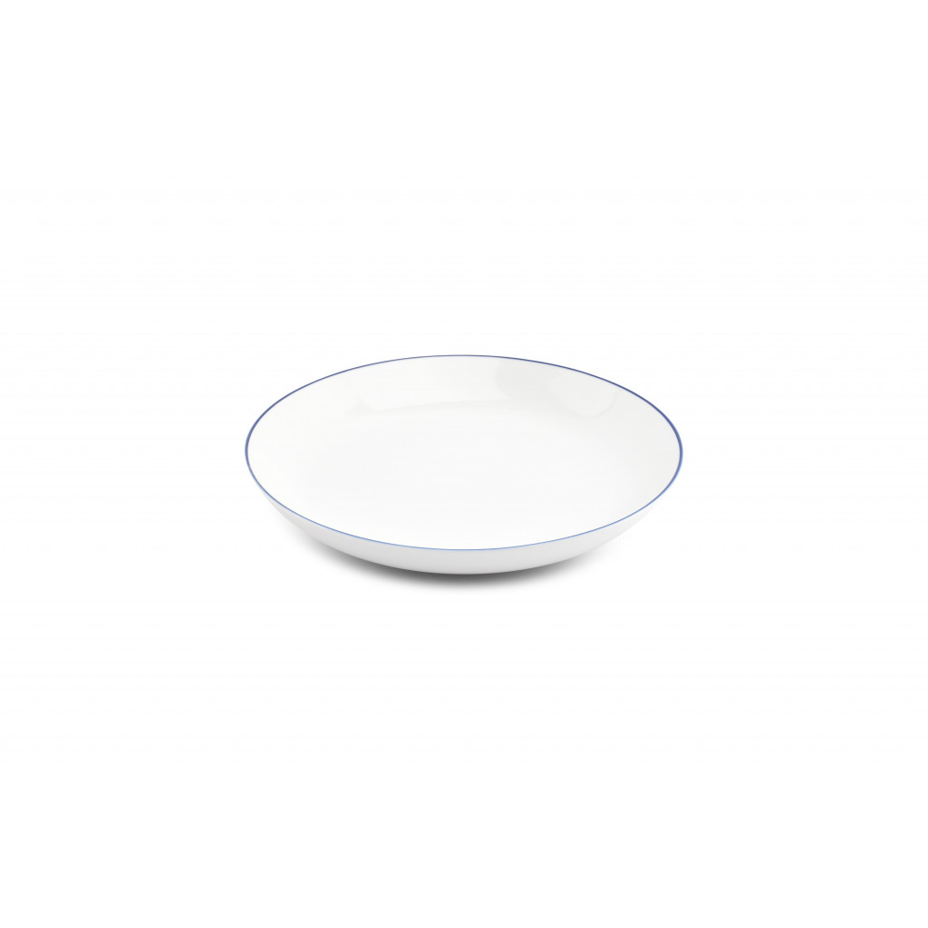 Bonbistro Deep plate 27xH4cm coupe blue rim Basic White