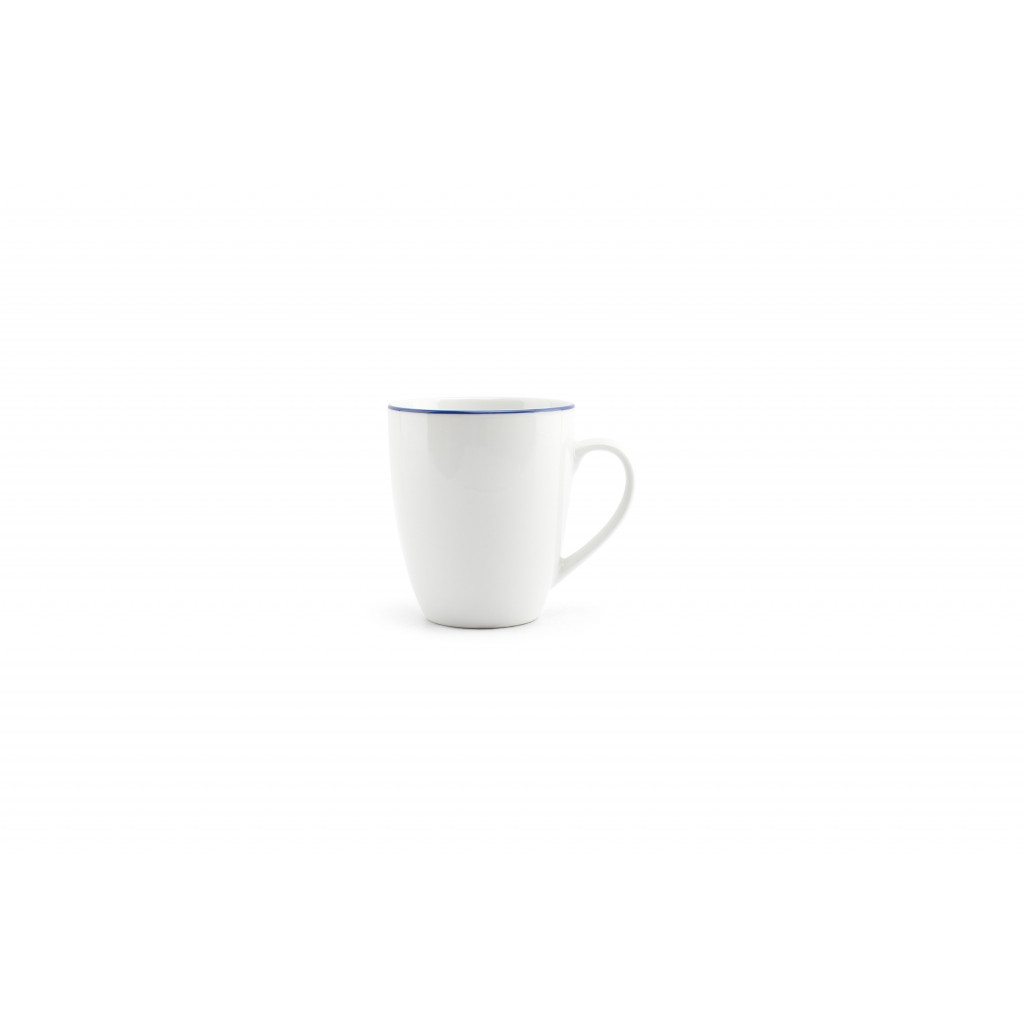 Bonbistro Mug 38cl blue rim Basic White