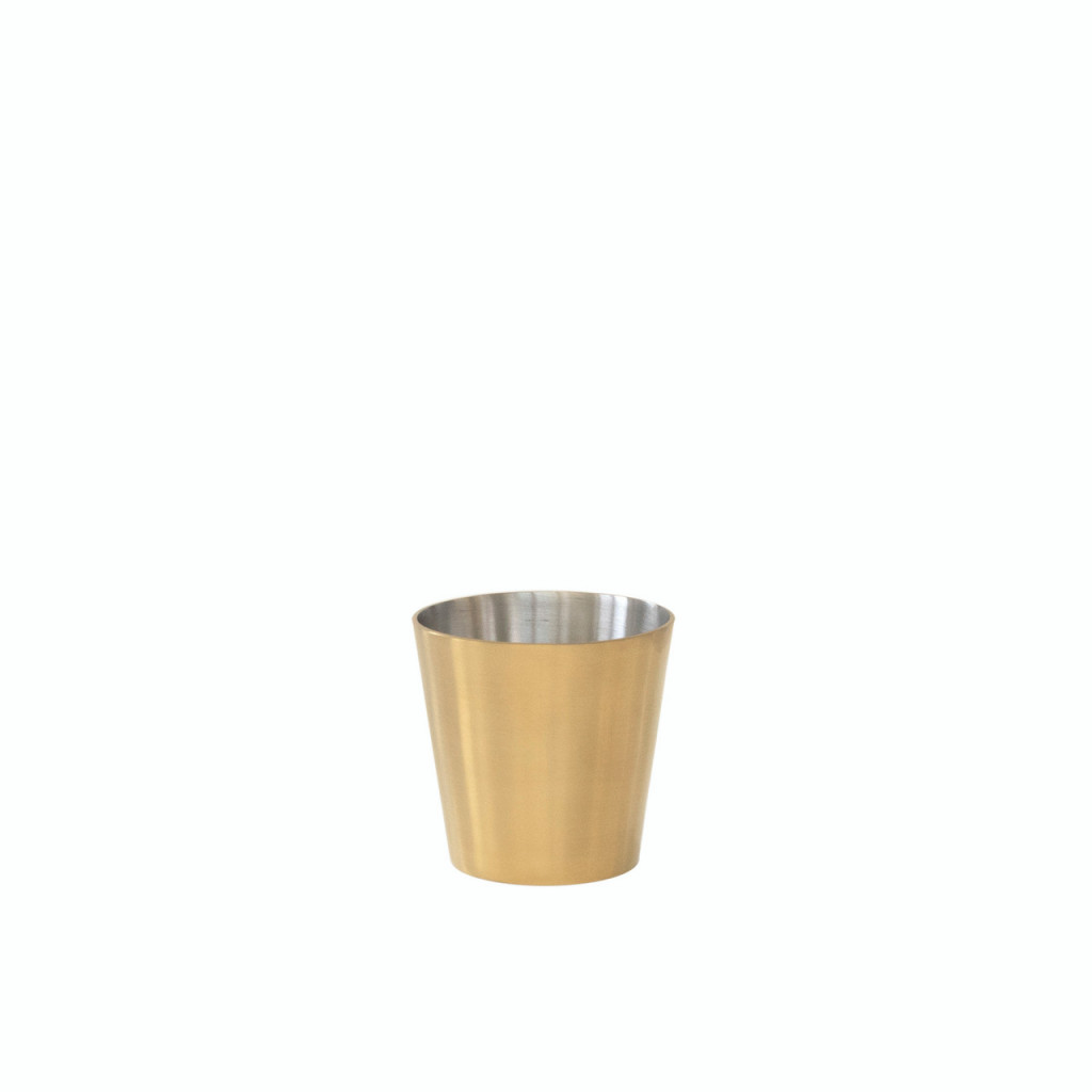 Craster  Medium Brass Chip Pot Brass PVD 
and Stainless Steel 85ø × 85 mm